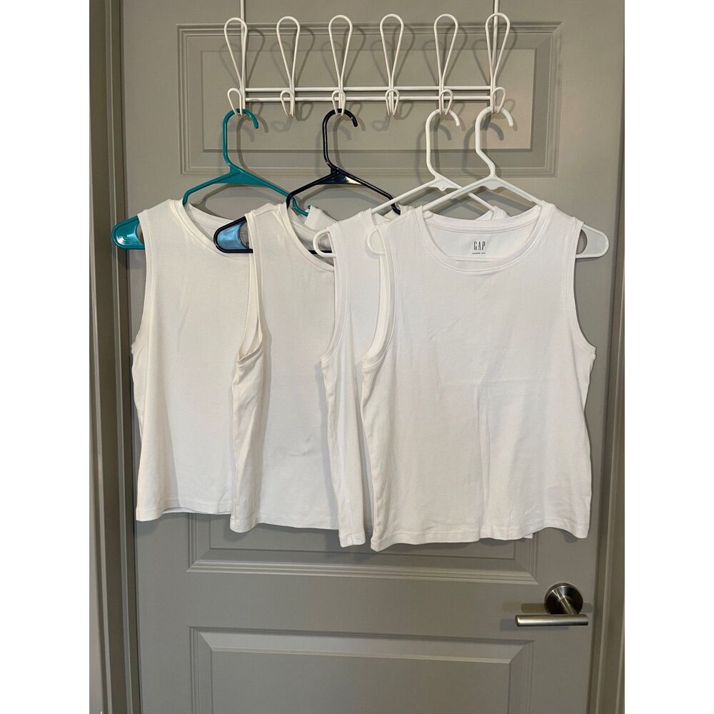 Bundle of 4 Gap white Modern tank tops, size L